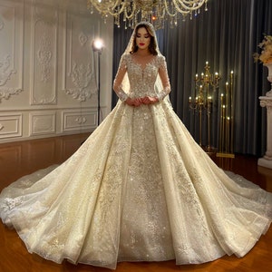 LUXURY Wedding Dress ISABEL Sparkling Bridal Dress 2023 - Etsy