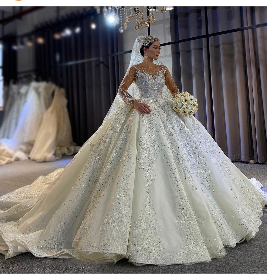 LUXURY Wedding Dress ISABEL Sparkling Bridal Dress 2022 - Etsy
