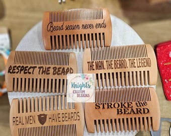Wooden beard/mustache comb