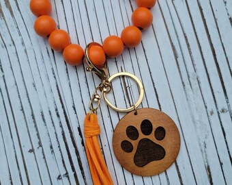 Bearcat paw/Clemson Orange wristlet