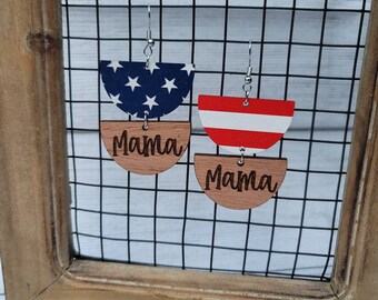 Patriotic MAMA Earrings