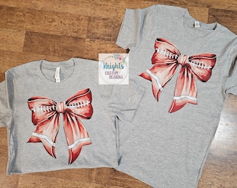 Football bow tshirt
