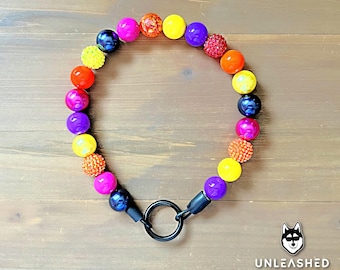 Praia do Pôr do Sol | Coleira de cachorro com miçangas personalizada | Personalizado | Durável | Exclusivo