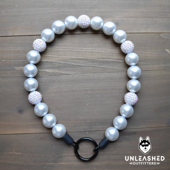 Breakfast at Tiffany's Personalized Beaded Dog Collar Customized  Durable Unique