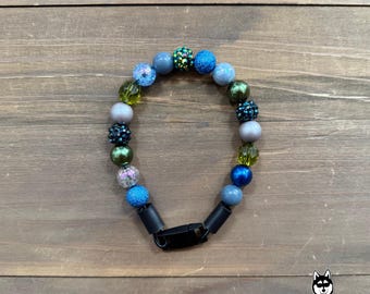 Poseidon | Gato | Coleira personalizada com miçangas para gatos | Personalizada | Durável | Única