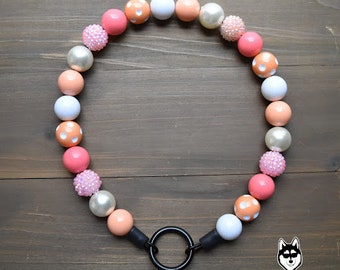 Peachy Keen | Coleira de cachorro personalizada com miçangas | Personalizada | Durável | Única