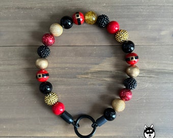 Querido Papai Noel | Coleira de cachorro personalizada com miçangas | Personalizada | Durável | Única