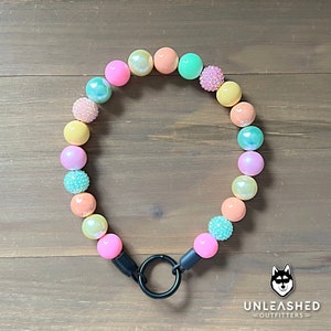 Rainbow Sherbet | Personalized Beaded Dog Collar | Customized | Durable | Unique