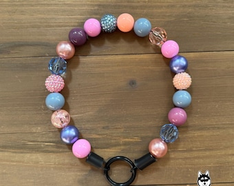 Coleira para cães Sugar Plum com miçangas personalizada | Personalizada | Durável | Exclusiva