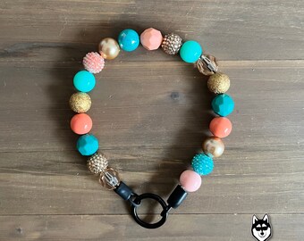 Costa Costeira | Coleira de cachorro com miçangas personalizada | Personalizado | Durável | Exclusivo
