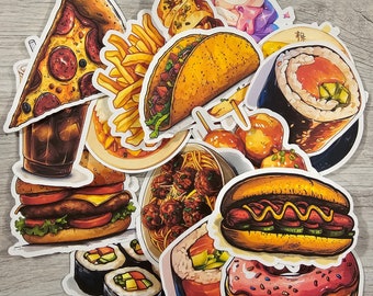 Cute Food Stickers 20 Pack, Waterproof Laptop Decals (2 inch)