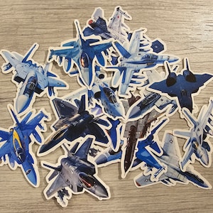 US Military Jet Aircraft Sticker pack of 16 stickers. 2.5 inches.