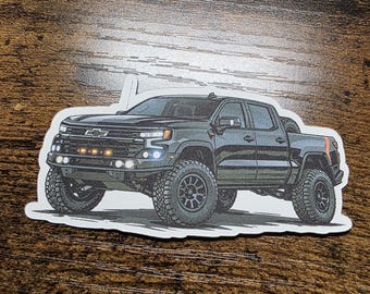 Chevy Silverado Sticker 4 inches.
