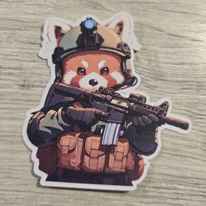 Tactical Red Panda Sticker, Laptop Decal