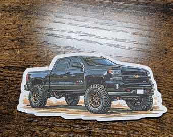 Chevy Silverado Sticker 4 inches.