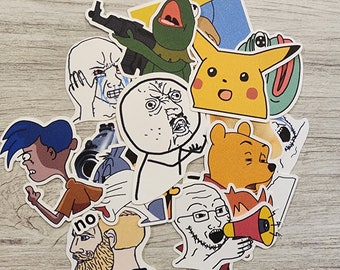 Meme Funny Sticker Pack of  18.-- 1.5 - 2.5 inches.