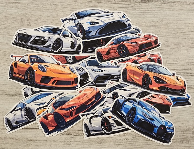 Cartoon Super Car Sticker Pack of 20 Stickers. ~2 Inches. - Etsy
