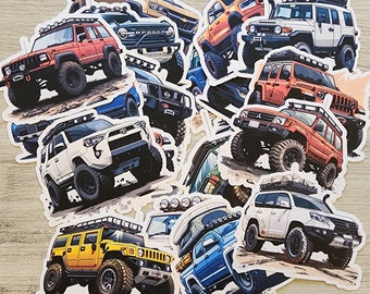 Cartoon Off-roader/Overlander Car Sticker pack of 20 stickers. ~4 inches.