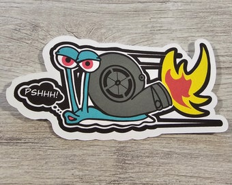 Gary the Turbo Snail Sticker 4 inches.