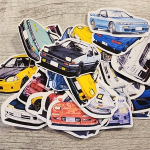 Initial D Anime Car Sticker pack of 31 stickers. 1 - 2.5 inches.