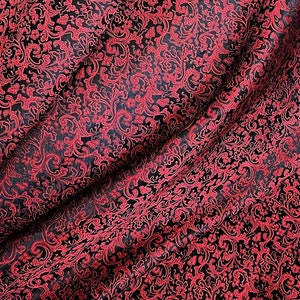 To the Nines | Silk Brocade Fabric by the Half Yard, 82" Wide | Paisley, Boteh, Damask, Filigree, Floral, Swirl, Art Nouveau