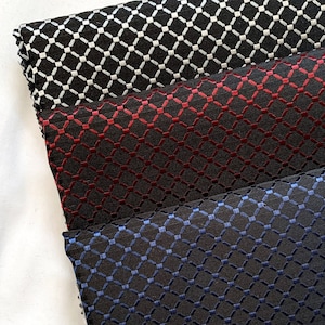 Harmony | Silk Brocade Fabric by the Half Yard, 30&quot; Wide | Lattice, Diagonal, Crisscross, Diamond