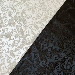 Marbach | Silk Brocade Fabric by the Half Yard, 50&quot; Wide | Damask, Filigree, Retro, Ornate, Scroll