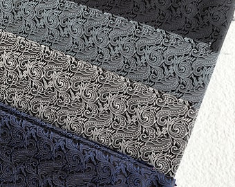 Rococo | Silk Brocade Fabric by the Half Yard, 30" Wide | Metallic Paisley, Boteh, Scroll