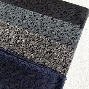 Rococo | Silk Brocade Fabric by the Half Yard, 30&quot; Wide | Metallic Paisley, Boteh, Scroll