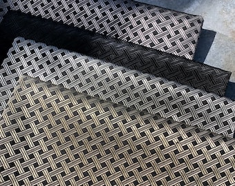 Basketweave | Silk Brocade Fabric By the Half Yard, 30" Wide | Metallic, Woven, Diagonal, Lattice