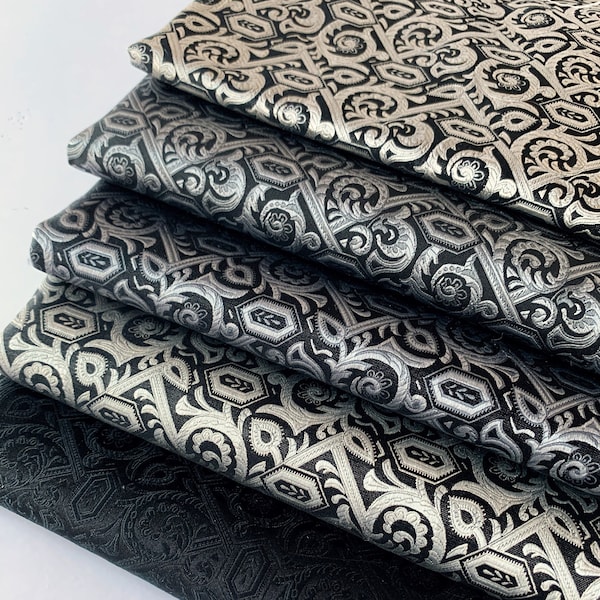 Cheval | Silk Brocade Fabric by the Half Yard, 55" Wide