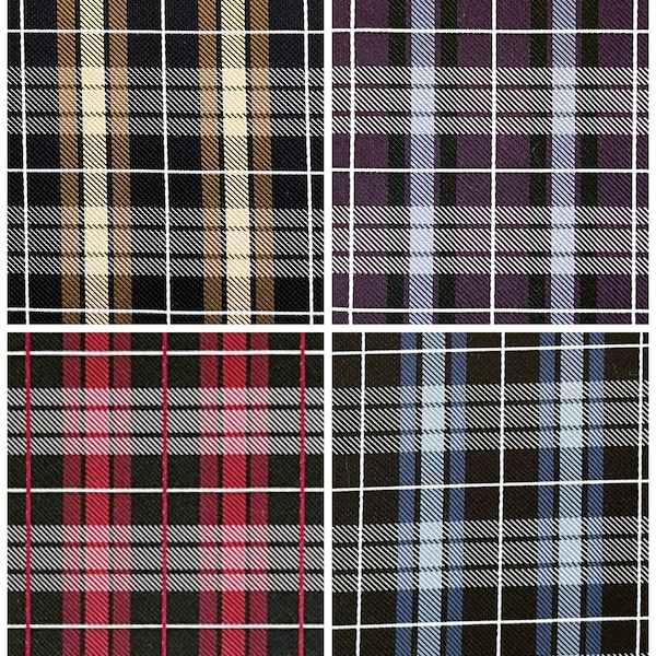 Plaid | Silk Brocade by the Half Yard, 30", 36", 40", 55" Wide | 5 Colors | Grid, Stripes, Checkered, Shiny