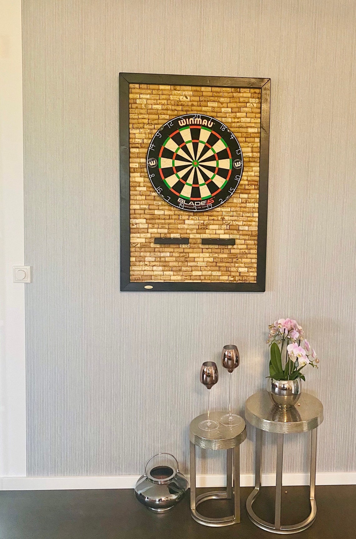 Cork Dart Board Wall Protection / Catch Ring With Dart Board Etsy