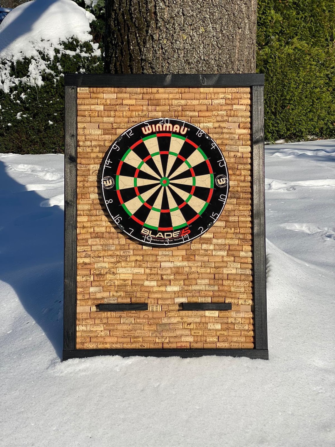 Cork Dart Board Wall Protection / Catchring with Dartboard Etsy
