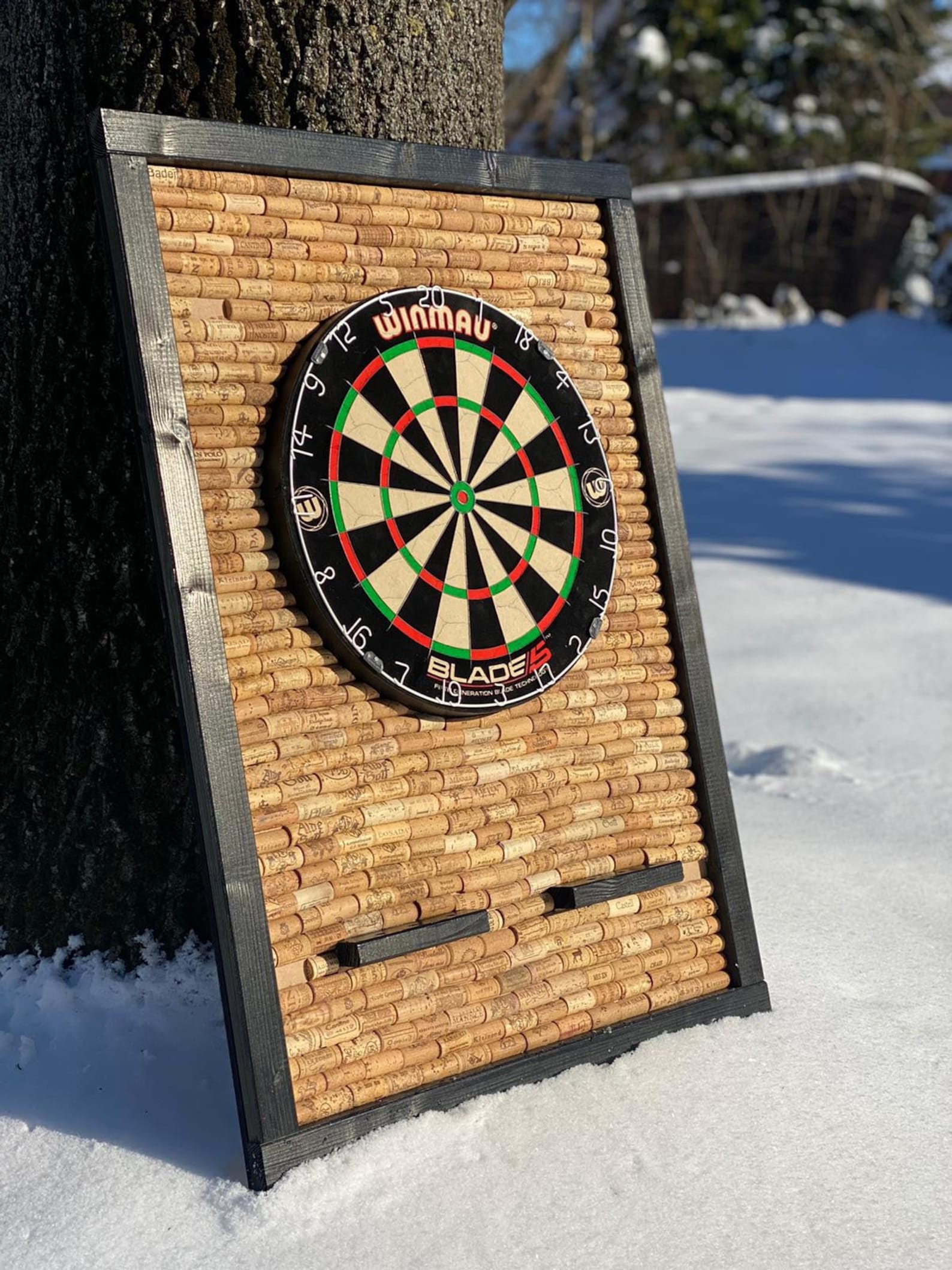 Cork dart board optional with LED wall protection / catch Etsy