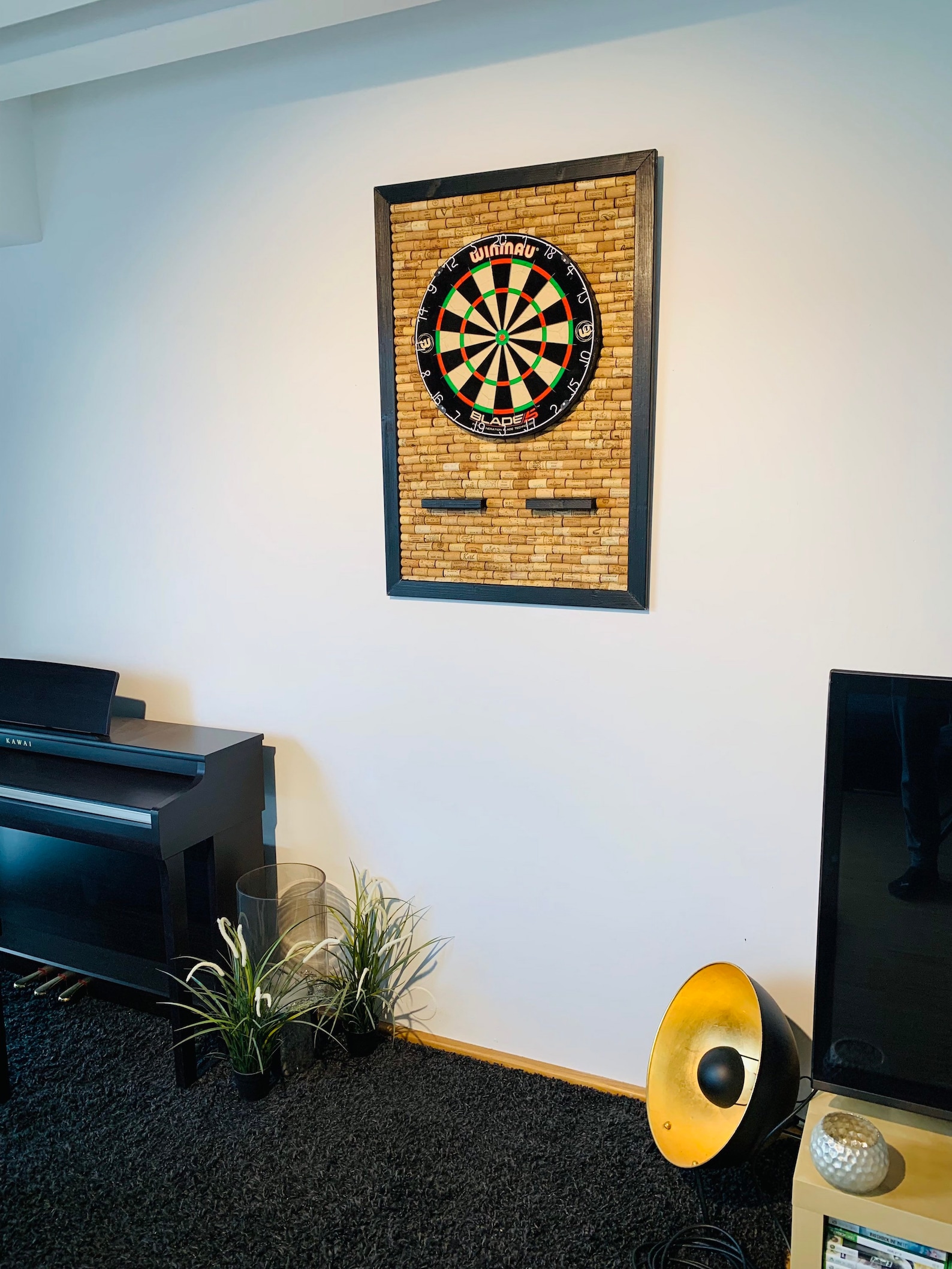 Cork Dart Board Wall Protection / Catch Ring With Dartboard Etsy UK