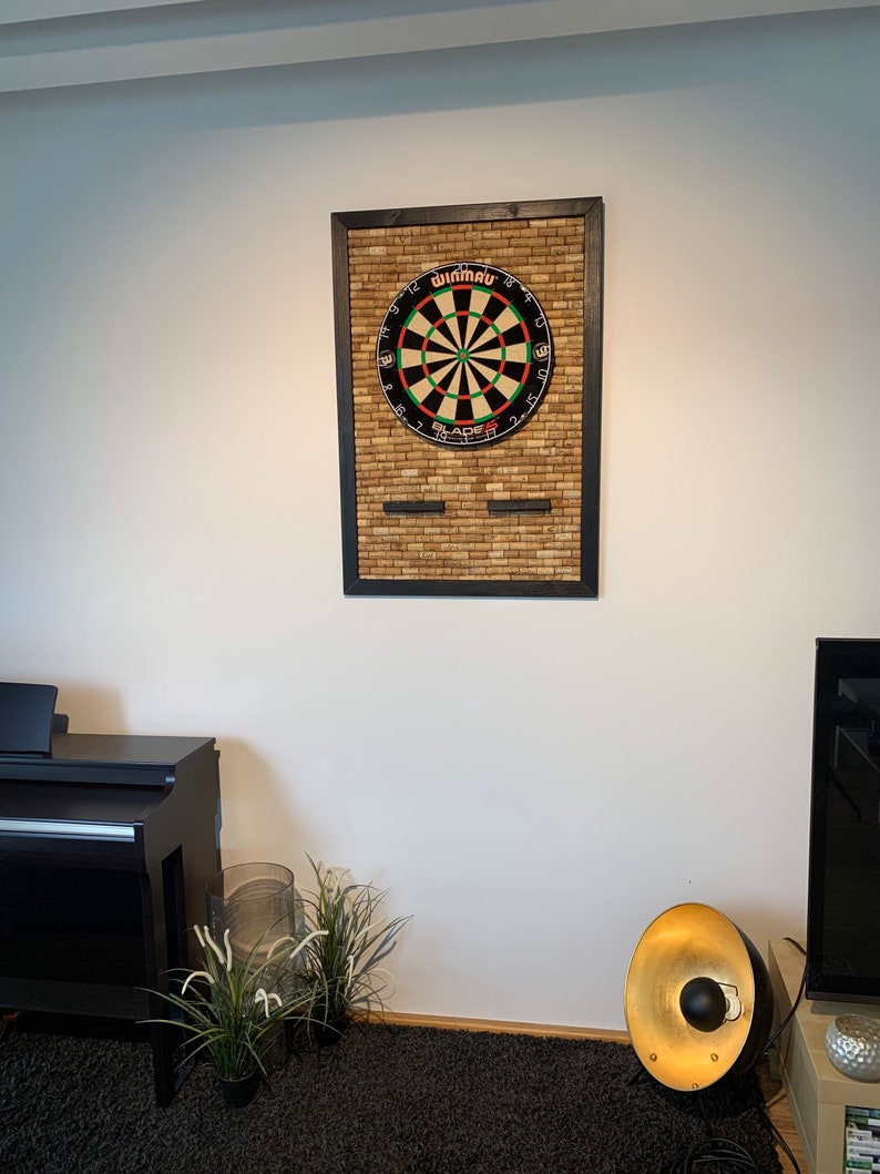 Cork Dart Board Wall Protection / Catch Ring With Dartboard Etsy UK
