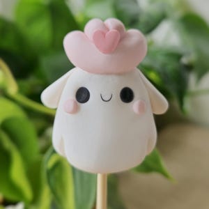 Cowgirl Ghost, Keychain, Charm, Plant Pot Accessory, Figurine, Sculpture, Trinket, Handmade Clay Gift