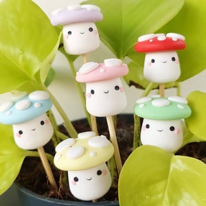 Mushroom/toadstool plant pot accessory, Friend, Pal, Garden, Urban jungle, Cute, Kawaii, Handmade, Spring, Glow in the dark, Gift, Garden