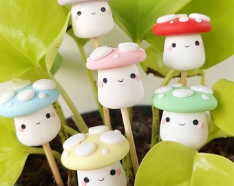 Mushroom/toadstool plant pot accessory, Friend, Pal, Garden, Urban jungle, Cute, Kawaii, Handmade, Spring, Glow in the dark, Gift, Garden