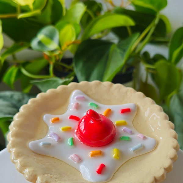 Birthday Cake  Trinket Dish, Ring Tray, Clay Jewellery Storage, Handmade Ceramic, Polymer Clay, Bracelet, Earrings, Necklaces, Cute, Kawaii