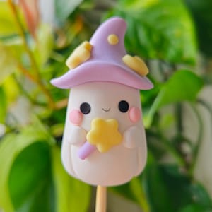 Wizard Ghost, Keychain, Charm, Plant Pot Accessory, Figurine, Sculpture, Trinket, Handmade Clay Gift