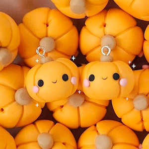 Little pumpkin earrings, Polymer clay jewelry, spooky, Halloween, Cute, Kawaii, Handmade jewellery, gift Novelty, Huggie, Autumn, Fall