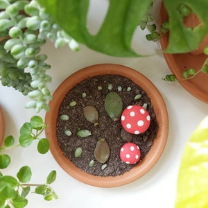 Mushroom, Keychain, Charm, Plant Pot Accessory, Figurine, Sculpture, Trinket, Handmade Clay Gift