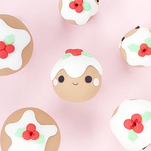 Christmas Pudding, Keychain, Charm, Plant Pot Accessory, Figurine, Sculpture, Trinket, Handmade Clay Gift