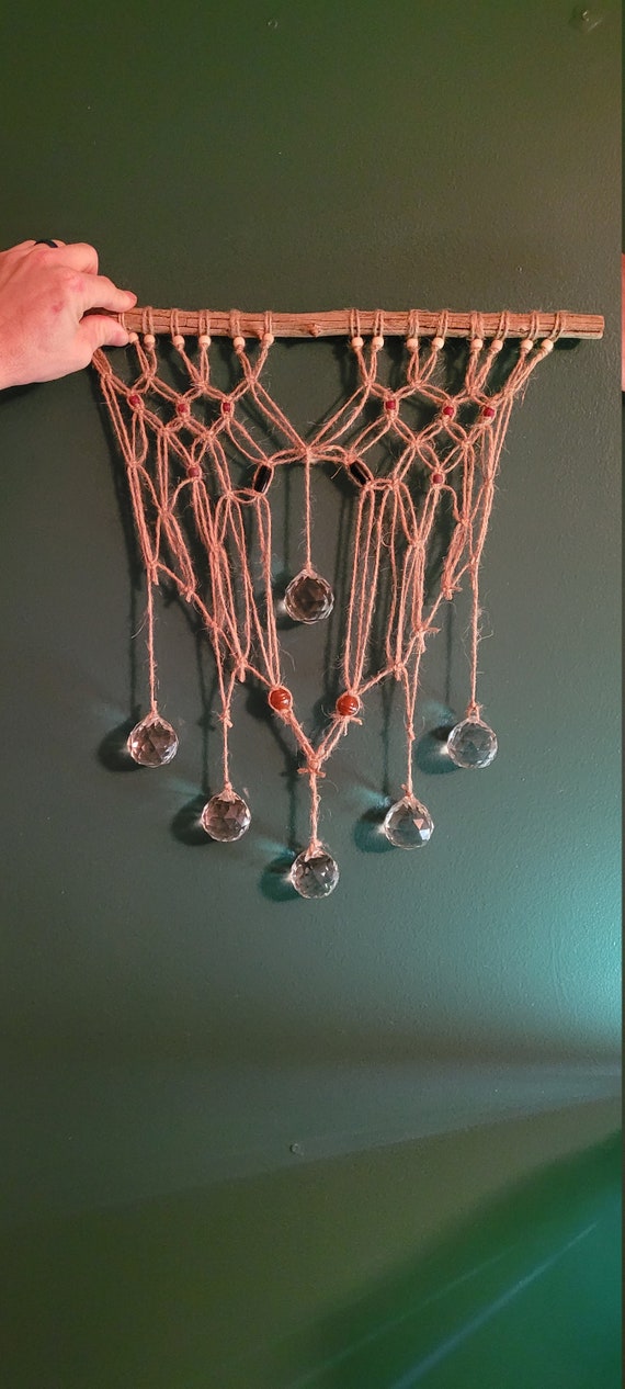 Messy Macramé Hanging Suncatcher Etsy