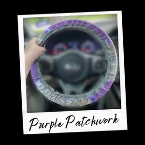 Purple Patchwork Steering Wheel Cover