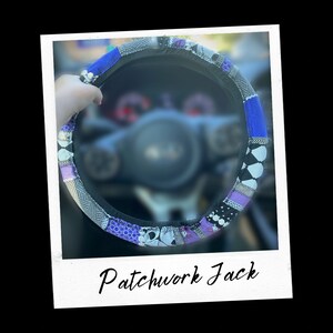 Rattskydd med patchwork-motiv och jackmotiv