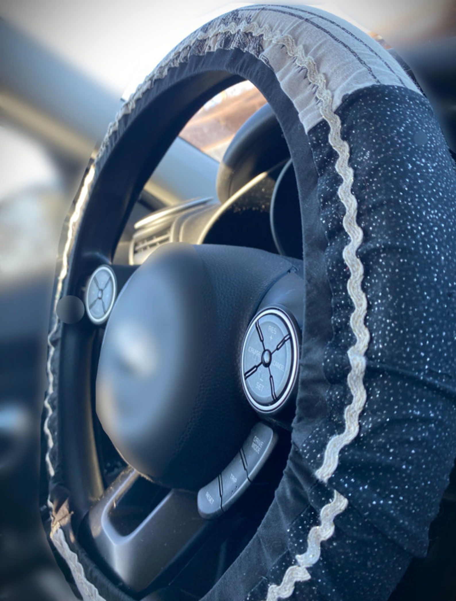 Vintage Black Steering Wheel Cover and Matching Scrunchie Etsy