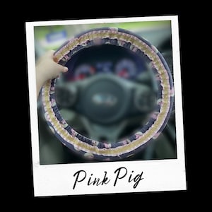 Funda para volante de cerdo rosa